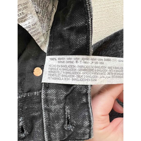 Zara Womens Washed Black Distressed Straight Leg Jeans Size 0 - Picture 4 of 4